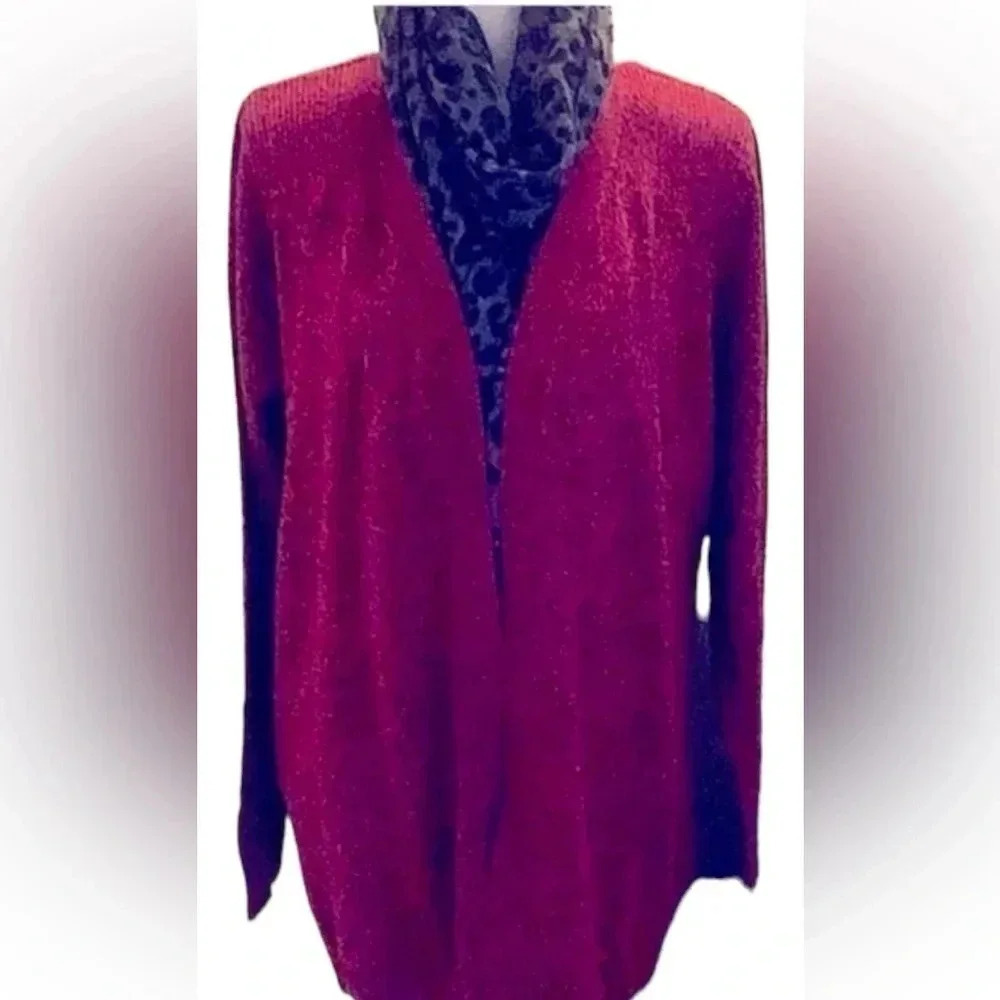 🟡 Gorgeous red/black cardigan by Karen Scott 🟡​